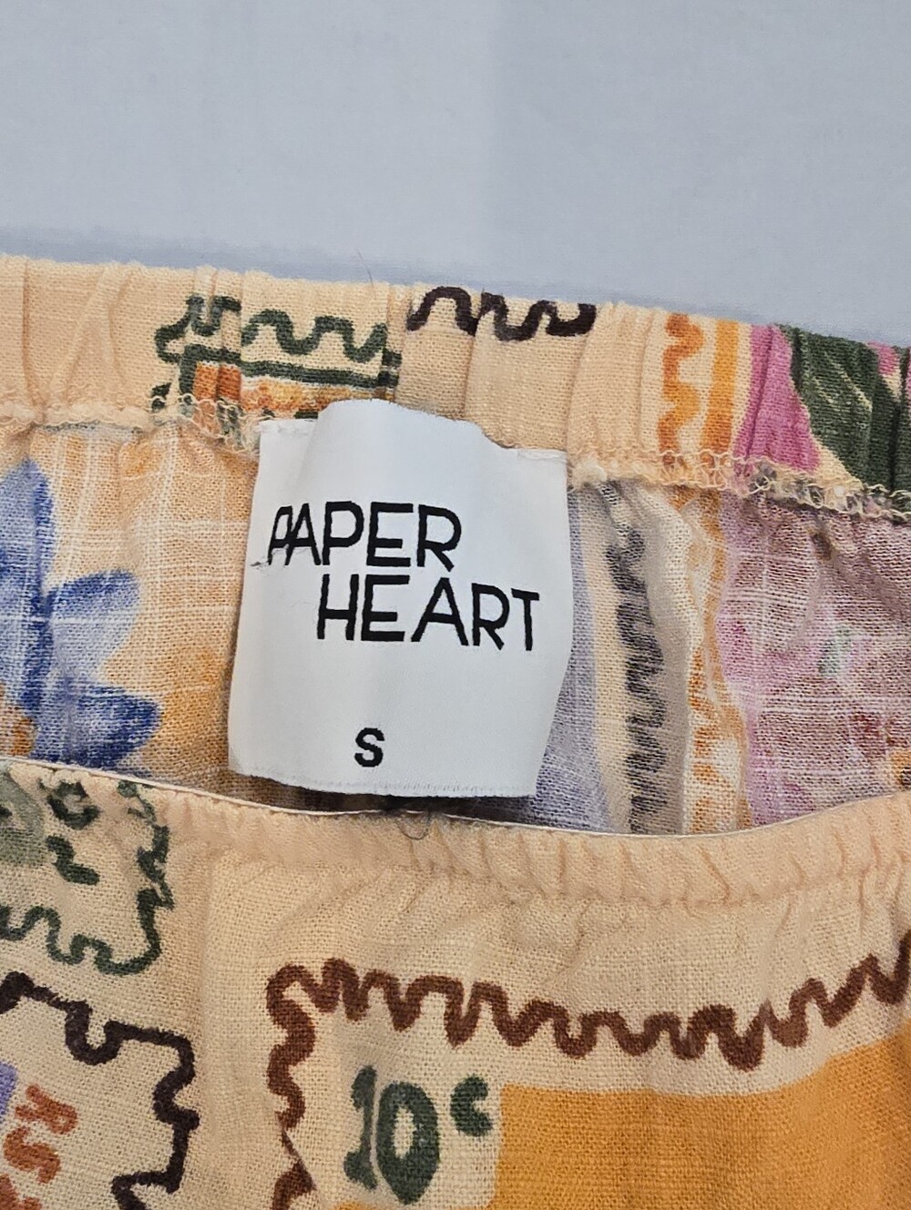 Anthropologie Paper Heart Strapless Floral Patchwork Linen Blend Maxi Dress Sm - Picture 9 of 11